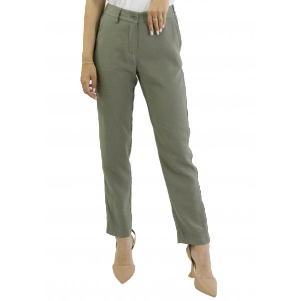 Pantalone in viscosa dritto con elastico dietro  Options 